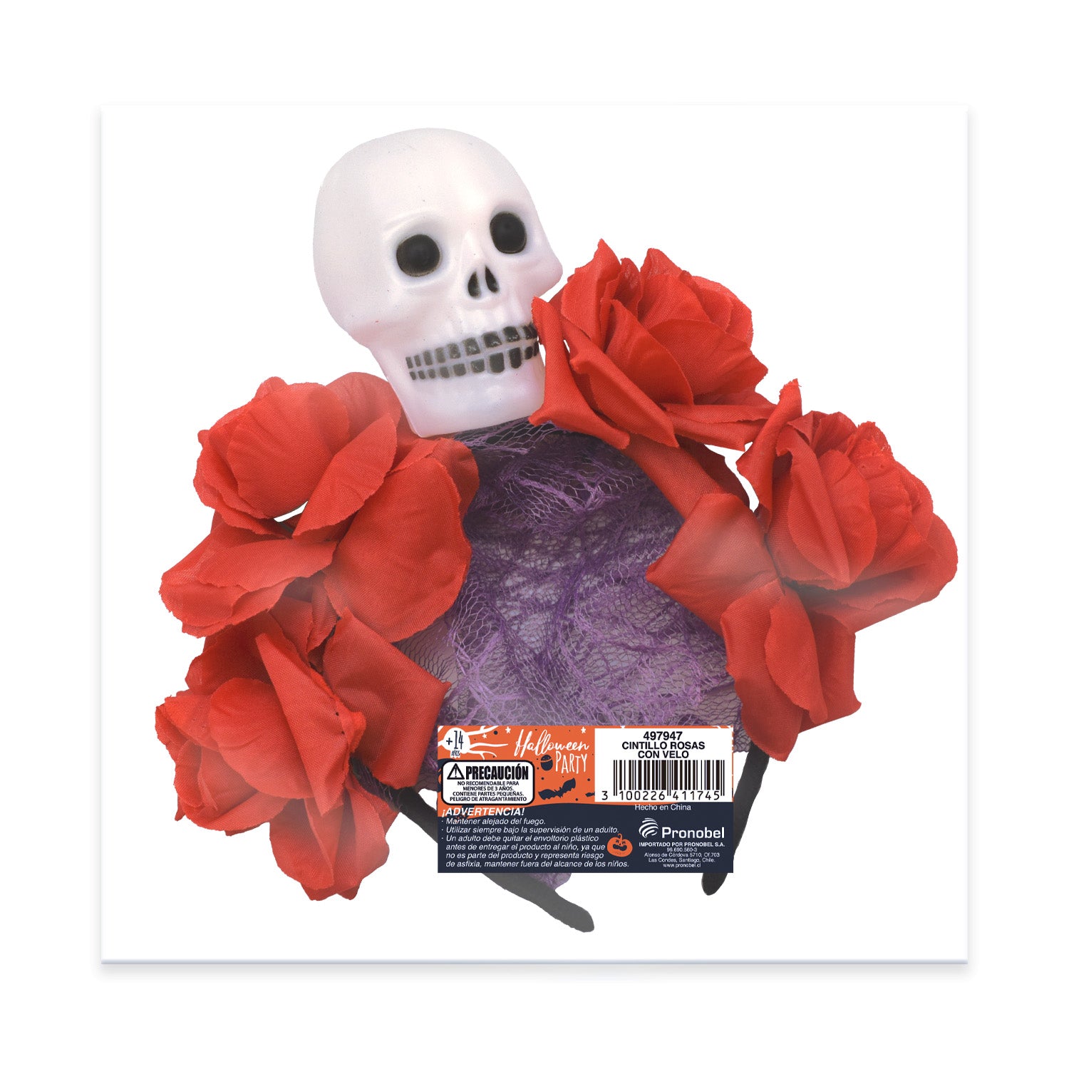 Cintillo Flor Velo Halloween | Big Party